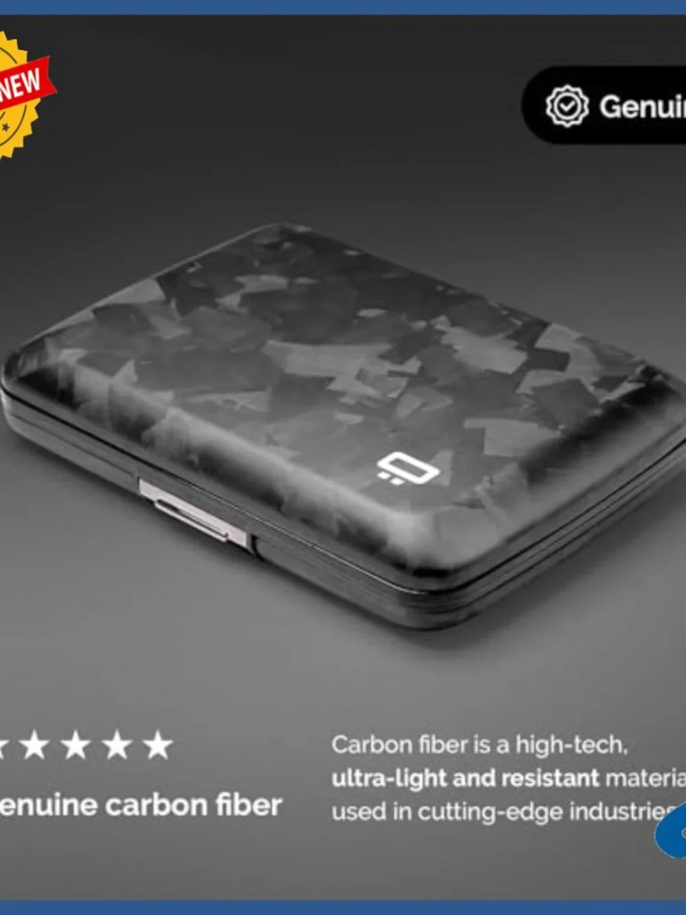 Forged Carbon Fiber Card Holder with RFID Protection, Metal Lock